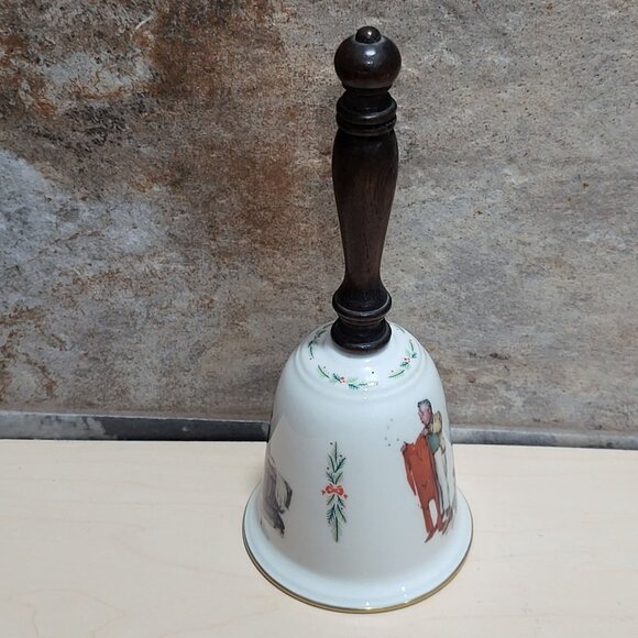 Gorham Norman Rockwell Chilly Reception Porcelain Bell 1980 - Picture 7 of 12